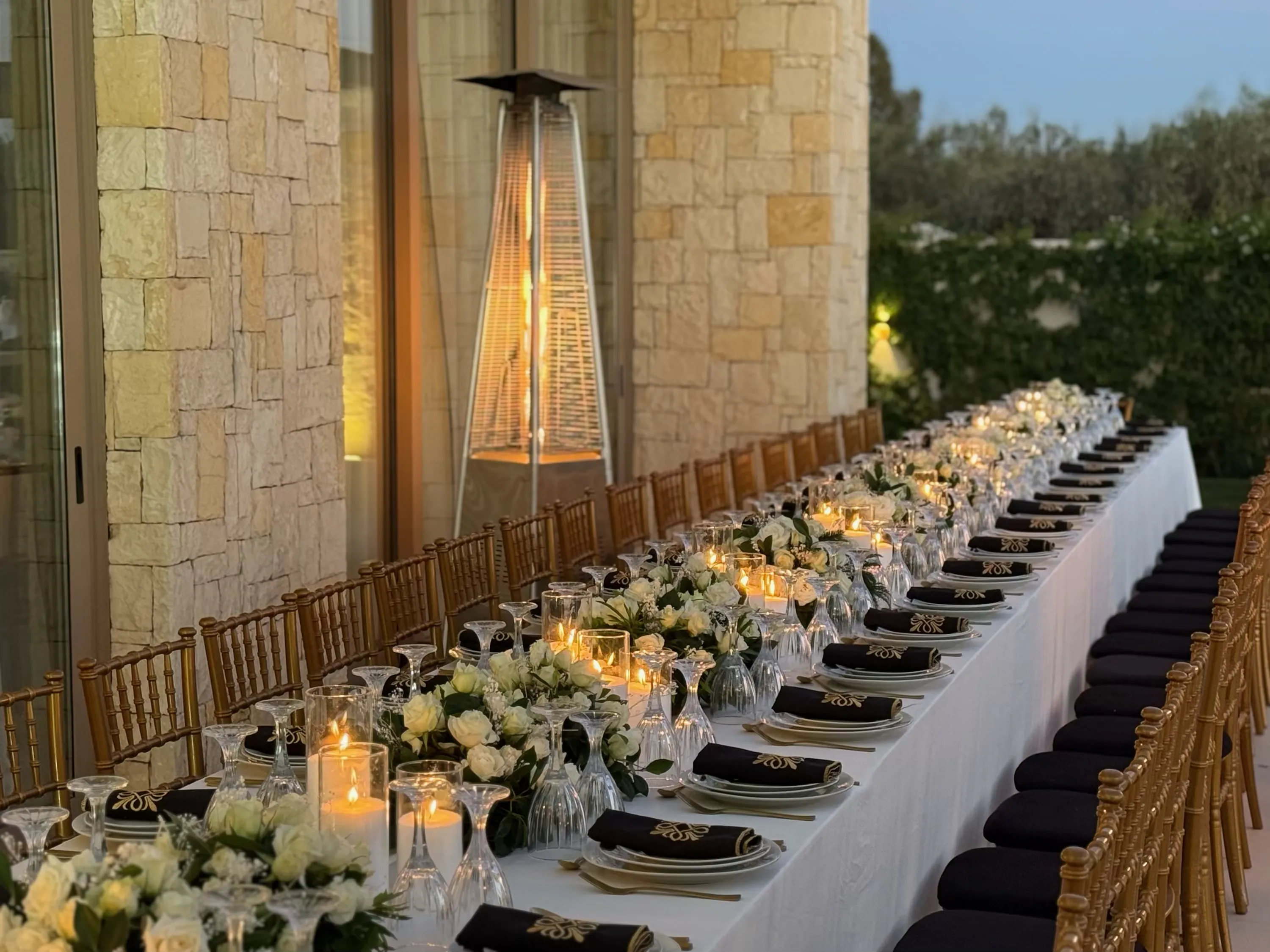Luxury private celebration in Marrakech with signature florals and candlelight by Rose Mirage
